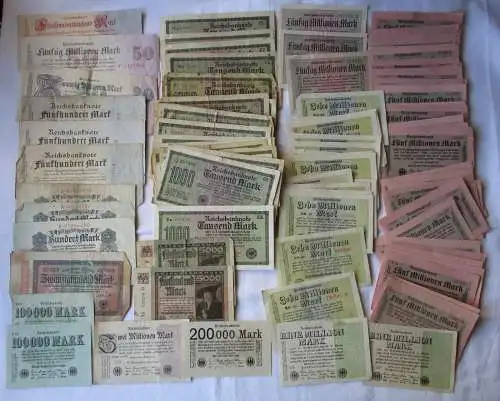 Sammlung mit 100 Banknoten Deutschland Inflation, Deutsches Reich (161517)