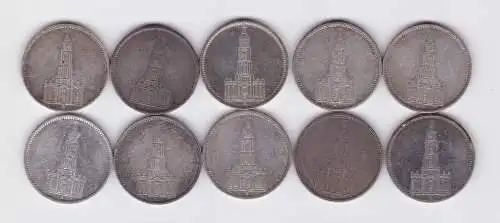 10 Silbermünzen 3. Reich 5 Mark Garnisonkirche (162705)
