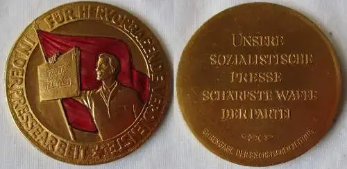 Medaille soz. Presse schärfste Waffe d. Partei Ehrengabe sächs. Zeitung (140597)