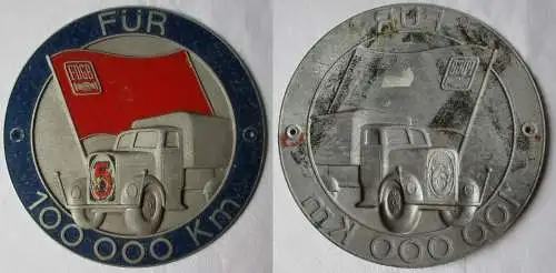 DDR Plakette für 100000 km FDGB Gewerkschaftsbund Fünfjahrplan LKW (103862)