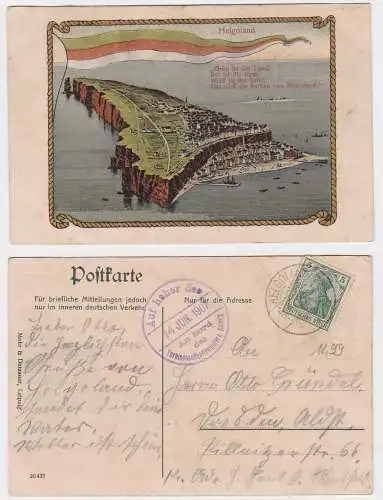902748 Passepartout AK Helgoland - Grün ist das Land rot ist die Kant... 1907