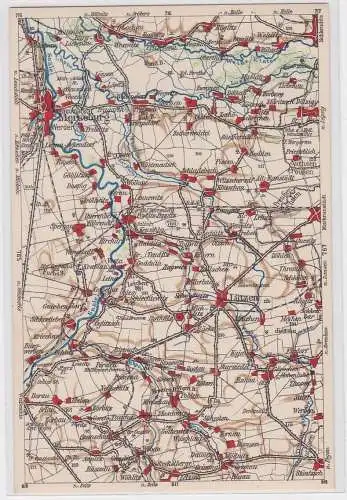 903348 Landkarten Ak Wona-Karte D Merseburg, Lützen, Altranstädt usw.