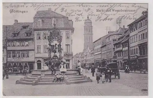 06604 Ak Göttingen Markt und Weenderstrasse 1913