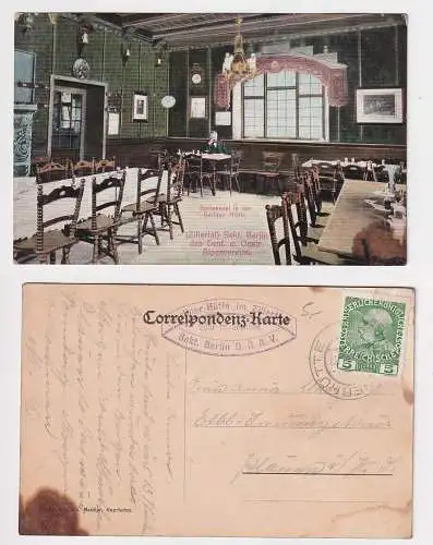 00673 Ak Zillertal Berliner Hütte Dt. Alpenverein Speisesaal 1911