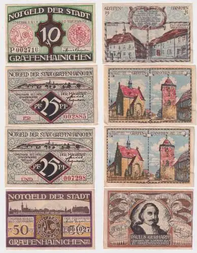 4 Banknoten Notgeld Stadt Graefenhainichen 1921 (115328)
