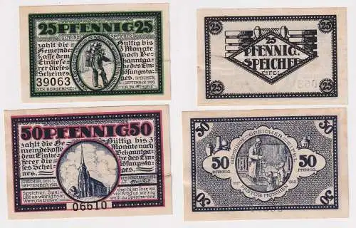 25 + 50 Pfennig Banknote Notgeld Gemeinde Speicher 1. Sept. 1920 (169100)