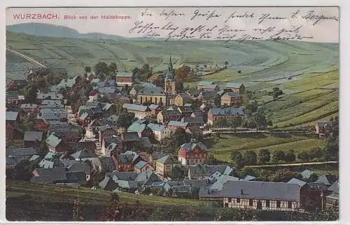 65870 Bahnpost Ak Wurzbach Blick von der Haisekoppe 1911
