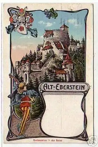 05709 Ak Alt-Eberstein Restauration in der Ruine 1925