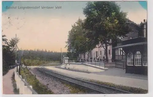903012 Ak Bahnhof Langenbernsdorf Werdauer Wald 1914