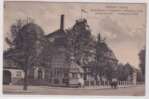 28832 Ak Oetzsch-Leipzig Neues Rathaus mit Ratskeller und Ballsaal zur Linde