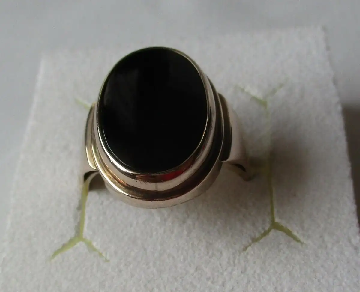 hübscher Damenring 333er Gold mit schwarzem Onyx  (153407) 0
