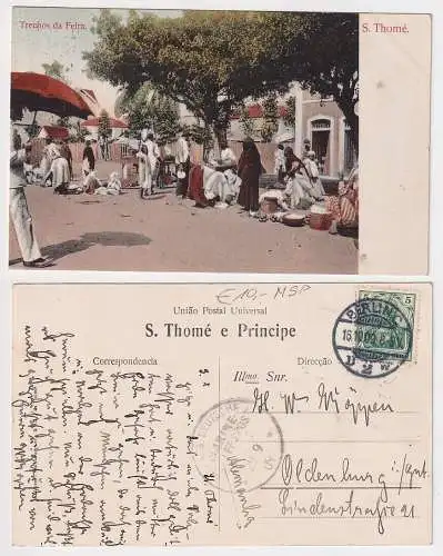 92007 AK Sao Thomé Trechos da Feira - deutsche Marine Schiffspost 1909