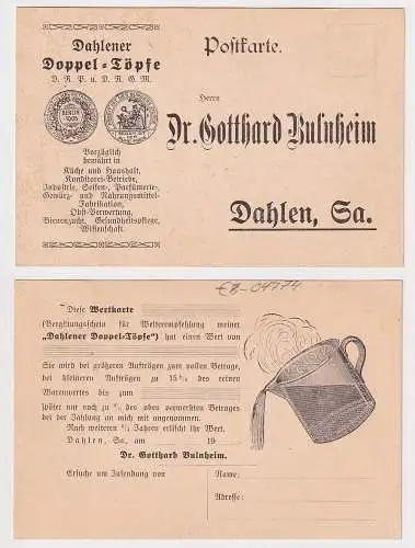 64135 Postkarte Zudruck Dahlener Doppel-Töpfe Dr. Gotthard Bulnheim Dahlen