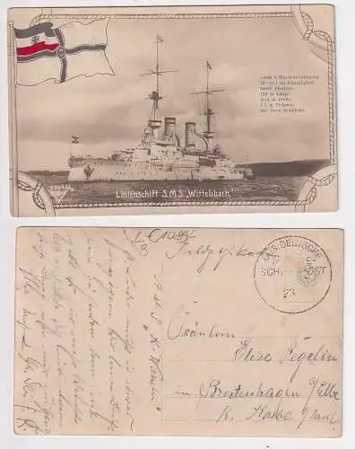 03502 Patriotika Ak Linienschiff S.M.S. 'Wittelsbach' Marine Schiffspost