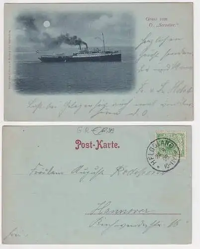 14495 Mondschein Ak Gruss vom Dampfer "Seeadler" 1898