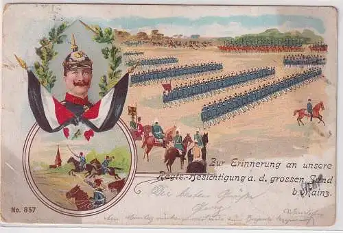 24623 AK Zur Erinnerung an unsere Regiments-Besichtigung a.d. gr. Sand bei Mainz