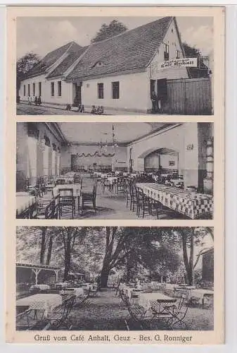 88599 Mehrbild Ak Gruß vom Café Anhalt Geuz bei Köthen um 1920
