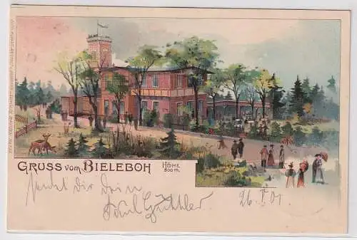 64693 Ak Lithographie Gruß vom Bieleboh Höhe 800 m 1901