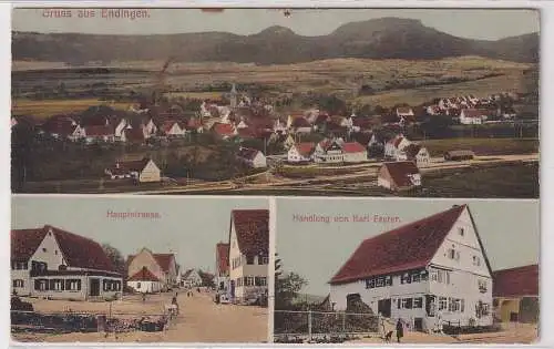 06711 Mehrbild Ak Gruß aus Endingen Handlung und Hauptstrasse 1921