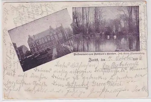 66915 Mehrbild Ak Zerbst Restaurant von Reghuhns Garten 1896