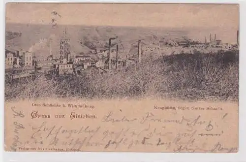 58401 Bergbau Ak Gruß aus Eisleben Otto Schächte bei Wimmelburg 1900