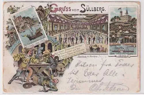 13445 AK Gruss vom Süllberg - historische Ansichten + Ballsaal 1897