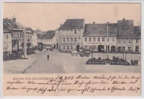 93402 AK Gruss aus Seidenberg (Zawidów) - Markt mit Hotel & Gasthof 1905