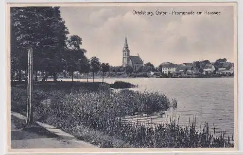 51466 AK Ortelsburg Ostpreußen - Promenade am Haussee 1935
