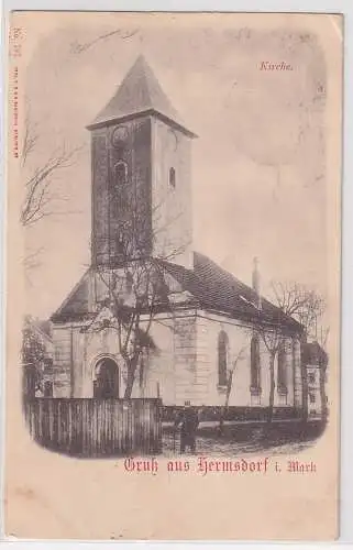 14697 AK Gruß aus Hermsdorf in der Mark - Kirche 1901