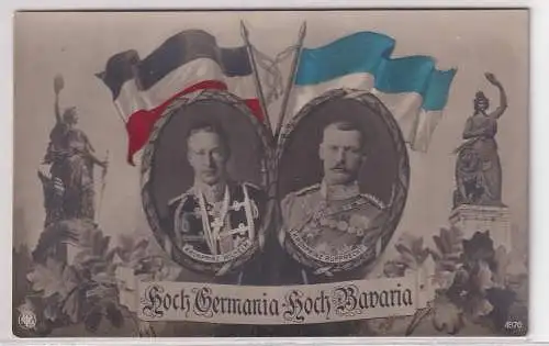 46238 Ak Hoch Germania -Hoch Bavaria Wilhelm v. Preußen Ruppr. v. Bayern um 1915