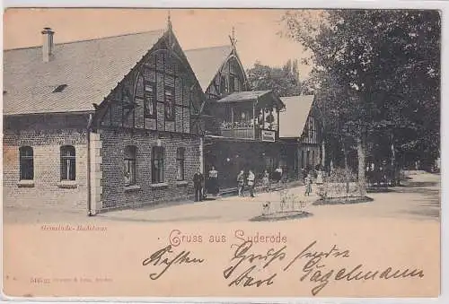 04214 AK Gruss aus Suderode - Gemeinde Badehaus 1905