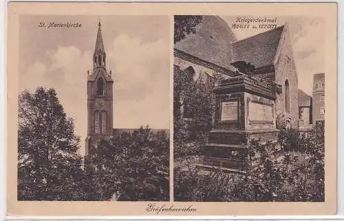 07865 Mehrbild Ak Gräfenhainichen St. Marienkirche und Kriegerdenkmal um 1920