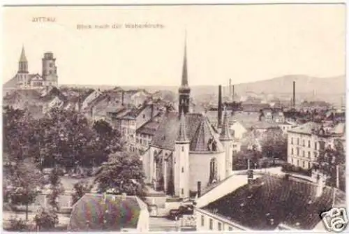25913 Ak Zittau Blick nach der Weberkirche 1911