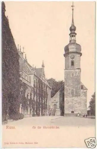 27219 Ak Riesa An der Klosterkirche 1911