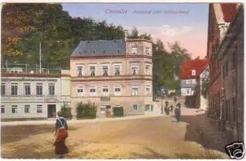 26389 Ak Chemnitz Aufgang zum Schloßberg 1919