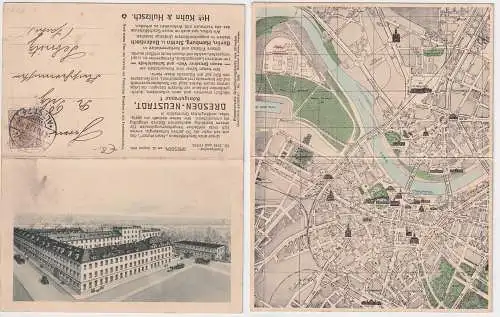 68800 Doppel Klapp Ak Werbung Fa. Kühn & Hultzsch Dresden 1910