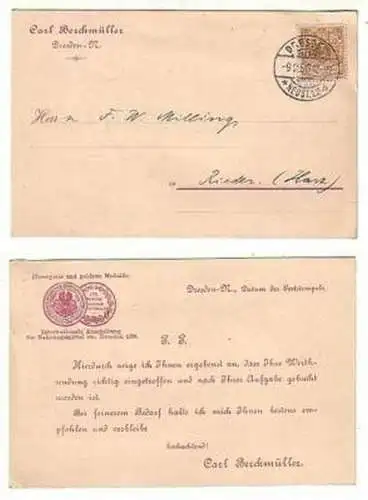 30349 Reklame Ak Dresden Carl Berckmüller 1898
