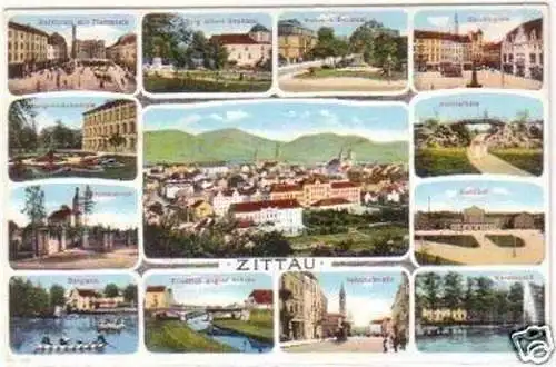 25920 Mehrbild Feldpost Ak Zittau Bahnhof usw. 1917