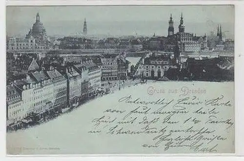 59087 Mondscheinkarte Gruß aus Dresden Totalansicht 1899
