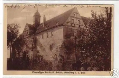 07757 Ak Mühlberg an der Elbe kurfürstl. Schloß 1938