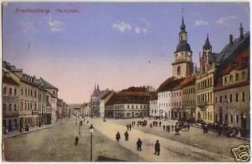 08042 AK Frankenberg Marktplatz um 1920