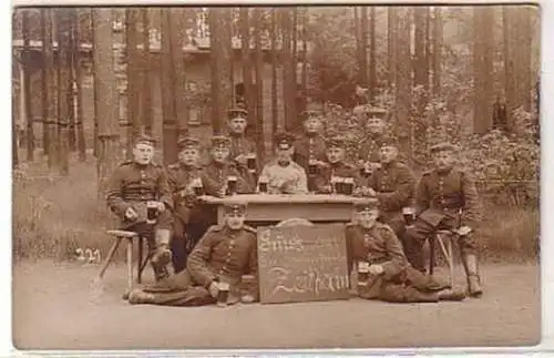 29805 Foto Ak Gruß aus Zeithain Soldaten 1914
