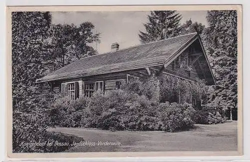 51040 Ak Königendorf bei Dessau Jagdschloss Vorderseite 1936