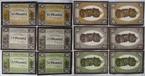 6 Banknoten Notgeld Eppelborn Dirmingen 1921 (151511)