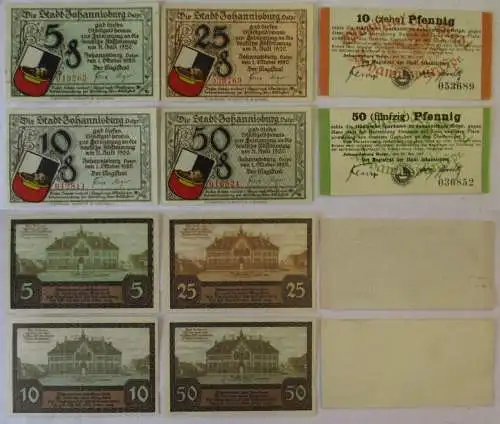 6 Banknoten Notgeld Stadt Johannisburg in Ostpreussen 1917/1921 (157442)