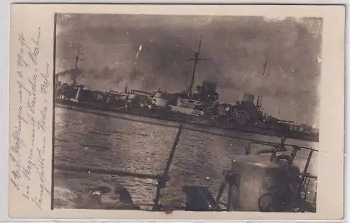 37735 Foto AK S.M.S. Derfflinger nach der Schlacht bei Skagen in Kiel