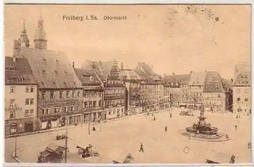 34162 Ak Freiberg in Sachsen Obermarkt 1921