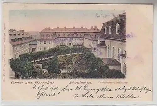 65949 Ak Gruß aus Herrnhut Schwesternhaus 1901