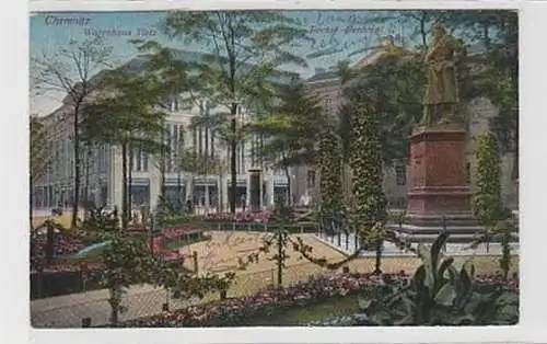 35712 Ak Chemnitz Warenhaus Tietz Becker Denkmal 1916