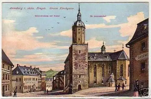 14868 Ak Annaberg im Erzgeb. große Kirchgasse 1914